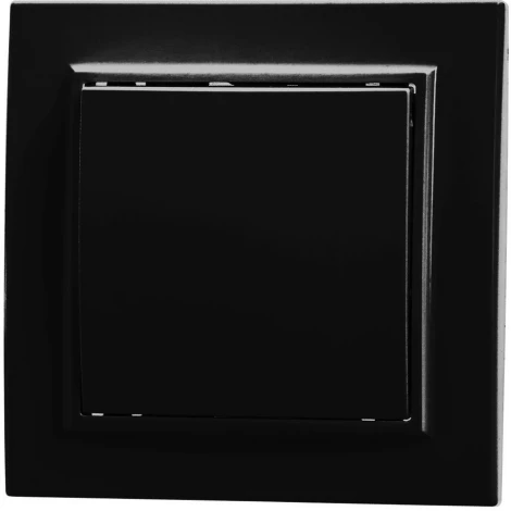 Выключатель одноклавишный (черный) Stekker Эрна 39472