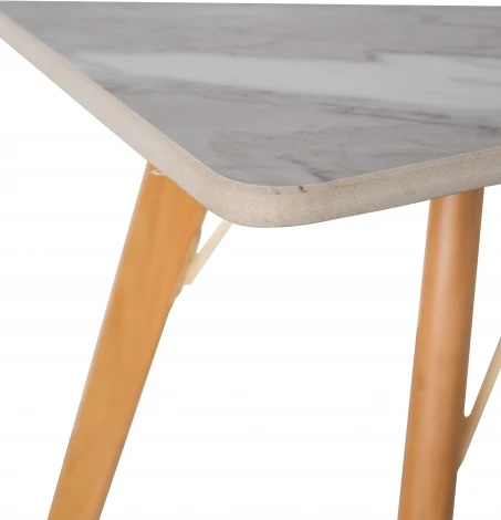 Стол обеденный обеденный JET CERAMIC квадратный 80*80 (Дерево бук, Прозрачный лак) RF Faggio Statuario 80x80