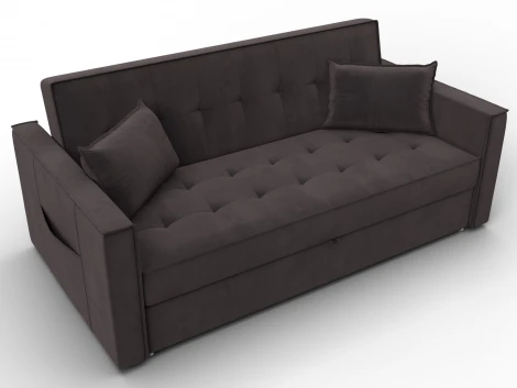 Диван прямой Лига-104 (160) (ЛДСП,Брус,Фанера,Велюр/Коричневый) Лига Диванов 134888