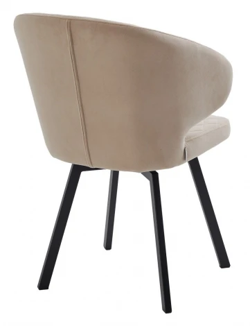 Стул ХИЛТОН 360 град., цвет B03 Бежевый, велюр / черный каркас M-City 64644