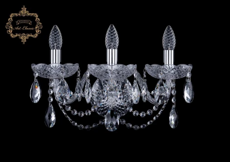Бра Art Classic 10.11 10.11.3.165.XL.Cr.Sp (220V, хрусталь, подвески, подсвечник, свеча)