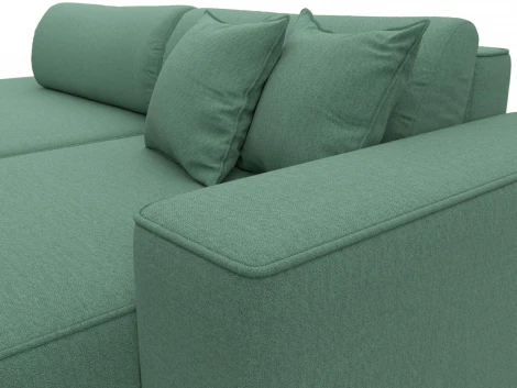 Диван угловой Лига-065 БП угол правый (ДСП,Рогожка/Зеленый) Лига Диванов 134787