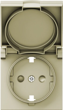 Накладка для розетки Schuko с заземлением, с крышкой, 16A 250 В~, шампань IP44 Donel A07 DE45451