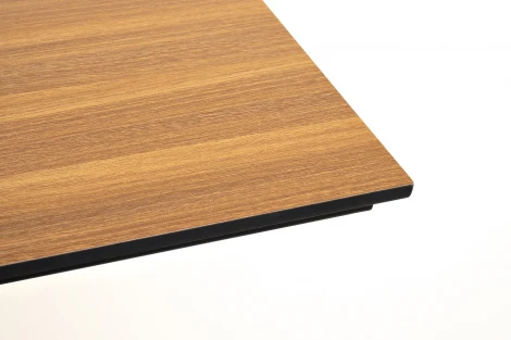 "Каффе" обеденный стол из HPL 140х70см, цвет "дуб", подстолье двойное черное чугун 4SIS арт.УТ-00008577