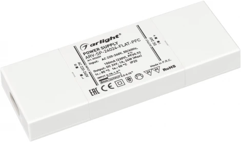 Блок питания ARV-SP-24024-FLAT-PFC (24V, 1A, 24W) (IP20 Пластик) 033259 Arlight