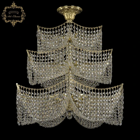 Потолочная люстра ярусная большая на штанге Art Classic 71.18 71.181.65.3d.G (220V)