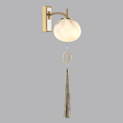 Бра Odeon Light Fiolent 5432/1W золотой(под латунь)/стекло/кисточка/агат E14 1*40W (220V, подвески)