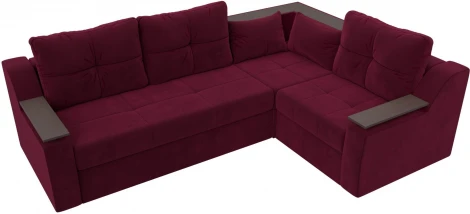 Диван угловой Кронос правый угол (Бордовый/Микровельвет) Лига Диванов арт.114615