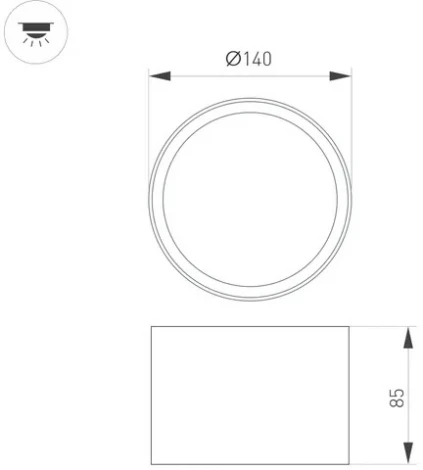 Накладной точечный светильник SP-BISCOTTO-R140-15W Warm3300-MIX (BK, 80 deg, 230V) (Arlight, IP54 Металл, 5 лет) 054916