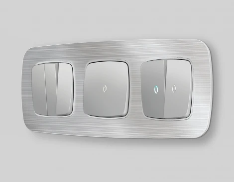 Рамка Ambrella Volt OMEGA Radian (Серебро Металл шлифованный) 3-ая OF580103