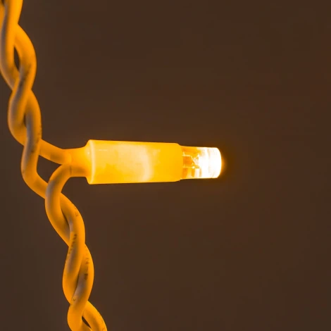 Гирлянда Бахрома 3,1 x 0,5 м желтая с мерцанием белого диода 220В, 120 LED, провод белый каучук, IP65 Laitcom LL120BLW-8-2Y