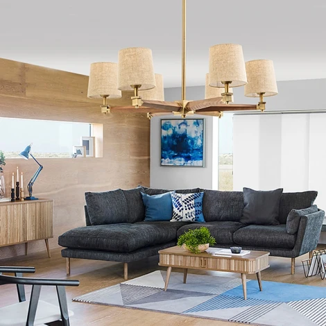 Потолочная люстра на штанге Jorgenson D85 Beige/Light Wood By ImperiumLoft Stavra01 (220V)