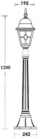 Наземный фонарь Oasis Light QUADRO M lead GLASS 79907MlgW Bl (220V, IP44)