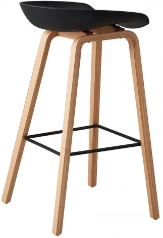 Стул барный ESF BY003 черный бук/матовый черный металл