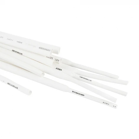 Трубка термоусадочная 4,0/2,0 мм длина 100 см. (белый) Stekker 50254