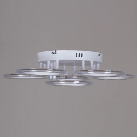 Потолочная люстра светодиодная на штанге с пультом Reluce 09812-3.3-06A WH (ночной режим, 220V, кольцо)