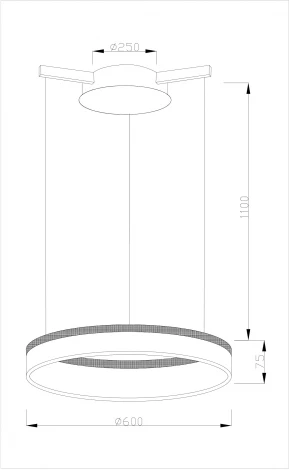 Подвесной светодиодный светильник V1720-PL Via LED*39W (220V, на тросе, кольцо)