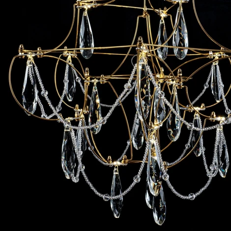 Подвесная люстра светодиодная хрустальная с пультом с регулировкой цветовой температуры Modelux MODELUX ML.5601.400P BS