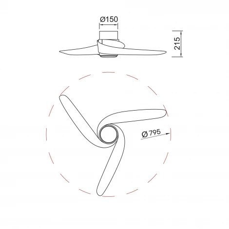 Потолочная светодиодная люстра с вентилятором и пультом Mantra Groenland 9061
