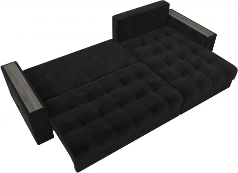 Диван угловой с декором и полкой Лига-050 НПБ Лига Диванов (Велюр) арт.128596