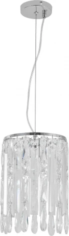 Подвесной светильник Escada Chamarel 2127/1S 1x60Вт E14, металл/хрусталь, хром (220V, на тросе, круглые)