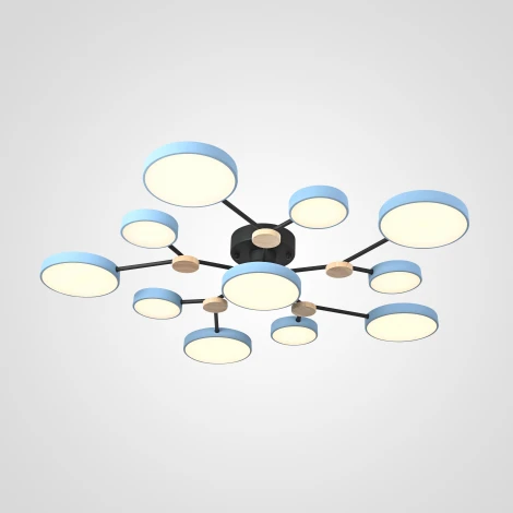 Потолочная люстра на штанге Gamma D102 Blue Imperiumloft Gamma01 (223776-23) (LED, 220V, пульт управления, круглые)