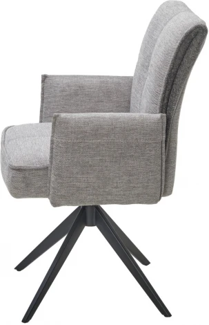 Стул PONCE 360 град. поворот. Brego-07 Серый, ткань/ XD841-16 Серый, букле/ Черный, ®DISAUR