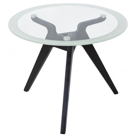 Стол журнальный Рилле 449 черный/стекло прозрачное Mebelik 009586
