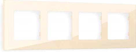 Рамка Ambrella Volt ALFA Qubi (Бежевый глянец) 4-ая AF250304