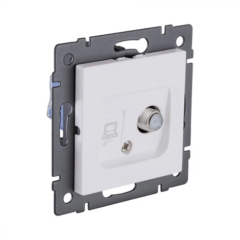 Розетка двойная спутниковая SAT + RJ45 белый матовый Kollinger REA-014WM для Aspekt, Eleganz, Reflex