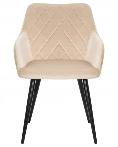 Стул обеденный ROBERT (черные матовые ножки, велюр V108-98 Бежевый)