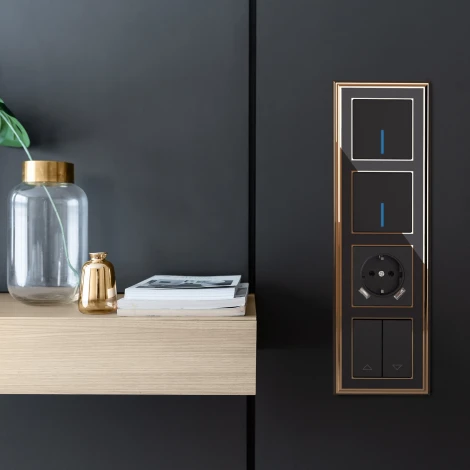 Выключатель одноклавишный проходной с подсветкой (черный матовый) Werkel W1112108 (a051609)