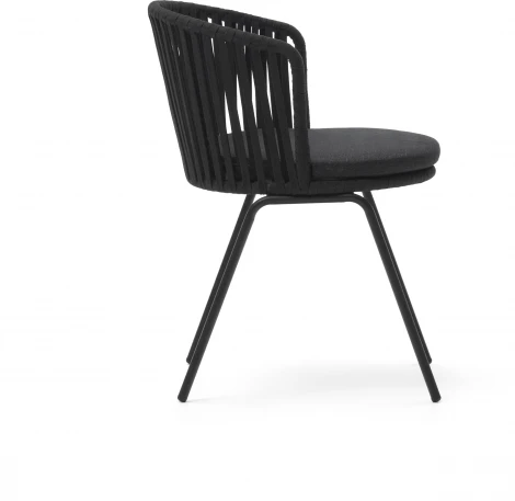 Saconca Садовый стул из шнура и стали с черной окраской La Forma (ex Julia Grup) арт.157209