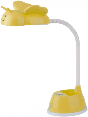 Интерьерная настольная лампа Эра NLED-434-6W-Y (для детской, 220V, выключатель, бабочки)