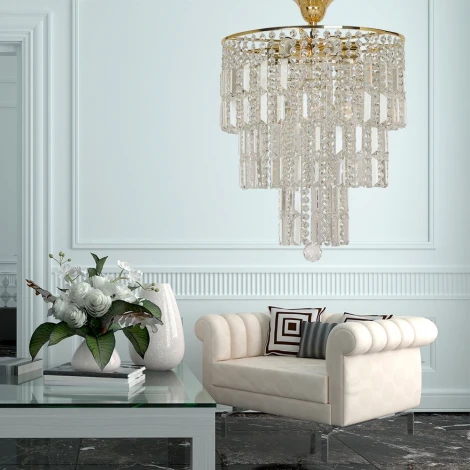 Подвесная люстра Arti Lampadari Napoli E 1.5.38.501 G (220V, хрусталь)