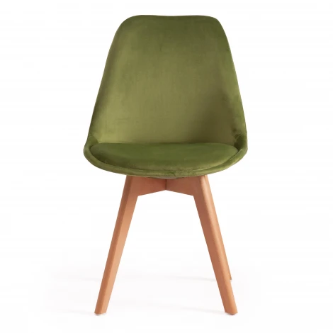 Стул TULIP SOFT (mod. 74) желтый (HLR 41)/натуральный (вельвет/дерево)