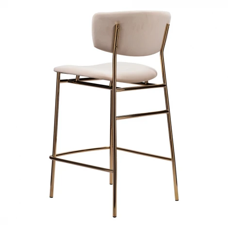 Стул полубарный Elle кремовый с золотыми ножками RF 0817