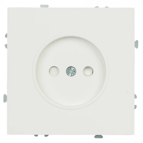 Розетка без заземления со шторками (белый фарфор, soft touch) Stekker Эмили 50234