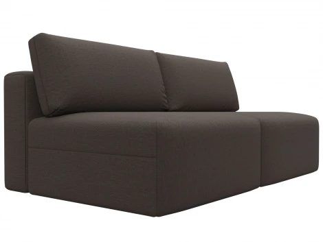 Диван прямой модульный Лига-060 НПБ (ЛДСП,Брус,Фанера/Пластик/Рогожка/Коричневый) Лига Диванов 129704