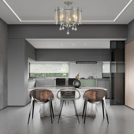 Потолочная люстра хрустальная на штанге Arte Milano Sorrento-4309 374309/5/80/380 CR (220V)