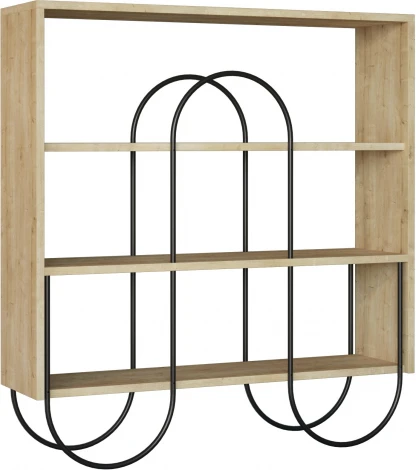 Стеллаж прямой NORFOLK CONSOLE LEVE (ЛДСП,Металл/Черный,Дуб) арт.LEV00703