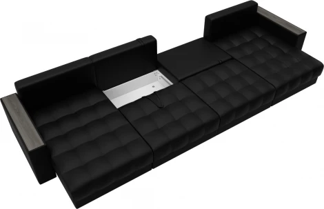 Диван П-образный с декором Лига-049 НПБ Лонг Лига Диванов (Экокожа) арт.128571