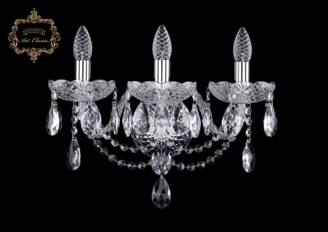 Бра Art Classic 10.12 10.12.3.165.XL.Cr.Sp (220V, хрусталь, подвески, подсвечник, свеча)