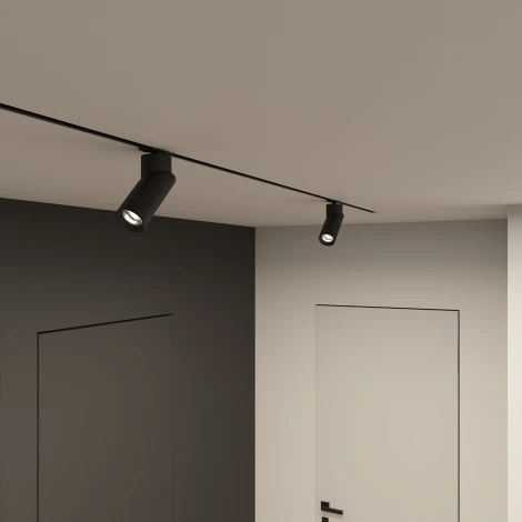 Трековый светильник однофазный 220V Denkirs Slant DK6080-BK (круглые)