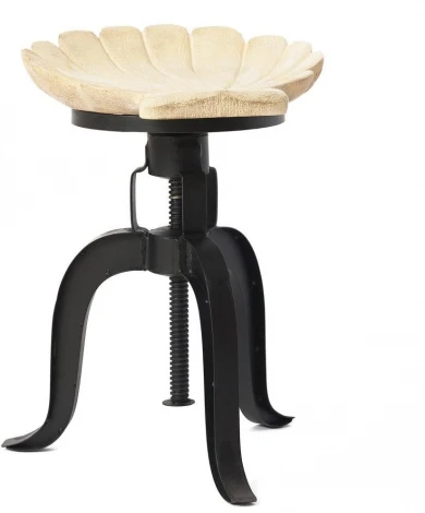 Стул Secret De Maison SHELL STOOL ( mod. MA-1678) натуральный/white wash +черный/black (дерево манго/металл)