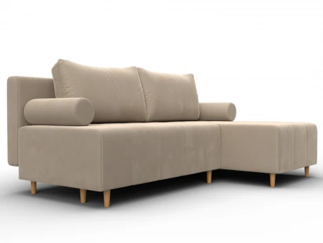 Диван угловой Лига-102 угол универсальный (ДСП,Брус,Фанера,Велюр/Бежевый) Лига Диванов 134789