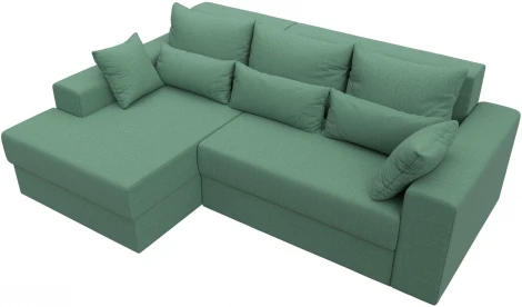 Диван угловой Майами левый угол (Зеленый/Рогожка) Лига Диванов арт.121161L