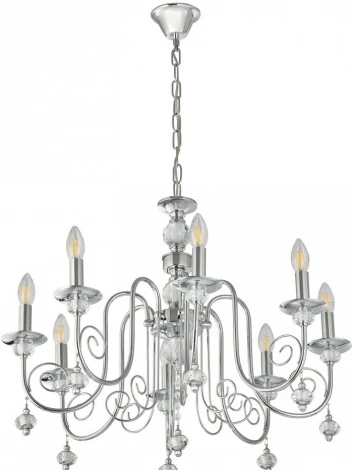 Подвесная люстра Arte Milano AM346109 346109/8 CR (220V, подвески, на цепи, подсвечник, свеча)