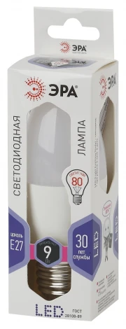 Лампочка светодиодная E27 9W ЭРА LED B35-9W-860-E27