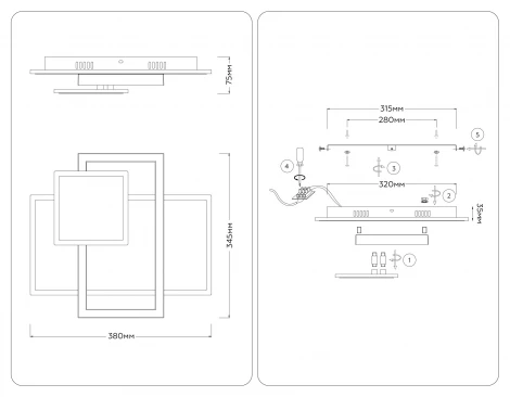 Потолочная люстра светодиодная с пультом Ambrella Acrylica FA1022